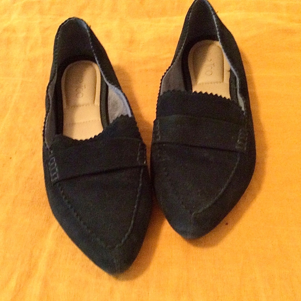Black Suede Pointed Toe Flats Sz 11